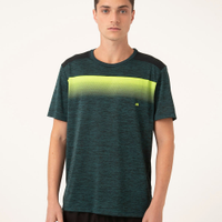 Camiseta manga curta recortes esportiva verde
