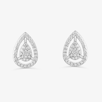 Brinco Gota em Ouro Branco 18k