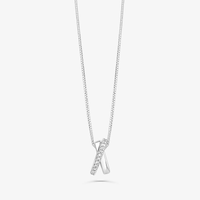 Pingente Entrelaçado com Diamante em Ouro Branco 18k