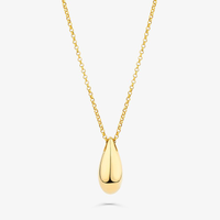 Colar Arredondado Gota em Prata 925 com Banho de Ouro Amarelo 18k