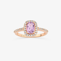 Anel com Ametista e Topázio em Prata 925 com Banho de Ouro Rose 18k