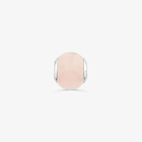 Charm em Quartzo Rosa e Prata 925