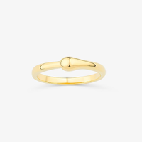 Anel Gota em Prata 925 com banho de Ouro Amarelo 18k