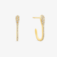 Brinco Gota com Topázio em Prata 925 com banho de Ouro Amarelo 18k