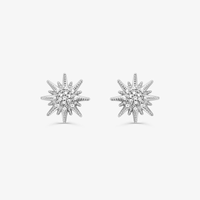 Brinco Stud com Diamantes em Ouro Branco 18k