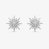 Brinco Stud com Diamantes em Ouro Branco 18k