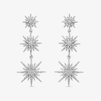 Brinco Longo com Diamantes em Ouro Branco 18K