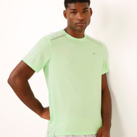 Camiseta com recortes e refletivos manga curta esportiva verde