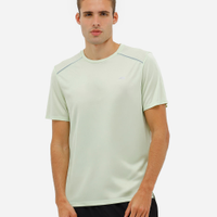 Camiseta masculina esportiva refletivos manga curta verde