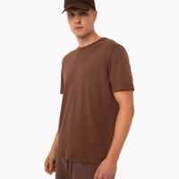Camiseta de algodão peruano bold manga curta marrom