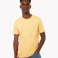 Camiseta masculina de algodão básica manga curta amarela