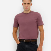 Camiseta masculina de algodão básica manga curta roxa