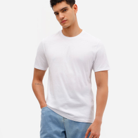 Camiseta masculina de algodão básica manga curta branca