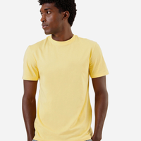 Camiseta de algodão básica manga curta amarela