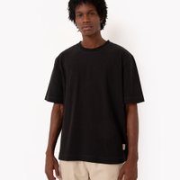 Camiseta de algodão oversized manga curta preta