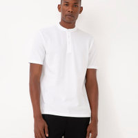 Polo comfort gola padre manga curta branco