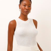 Regata de tricot com fios lurex off white
