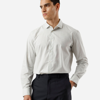 Camisa masculina de algodão listrada off white