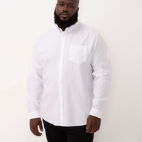 Camisa de algodão plus size comfort manga longa branca - branco