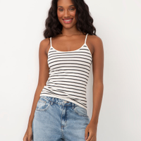 Blusa de algodão peruano listrada off white
