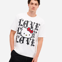 Camiseta masculina manga curta hello kitty off white