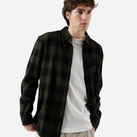 Camisa comfort flanelada xadrez verde escuro