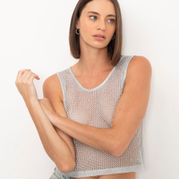 Regata de tricot metalizada prata