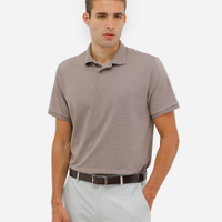 Polo masculina manga curta texturizada bege