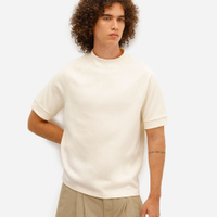 Camiseta slim masculina manga curta raglan amarela