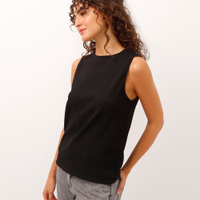 Regata alças médias texturizada - preto