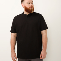 Polo plus size de algodão piquet - preto