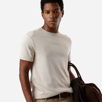 Camiseta masculina de algodão peruano slim fit cinza