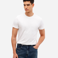 Camiseta slim de algodão peruano bold branca