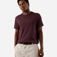 Camiseta masculina de algodão peruano slim fit vinho
