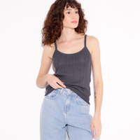 Regata de tricot alças finas mindset cinza