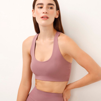 Top de poliamida bojo removível nadador esportivo rosa
