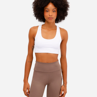 Top de poliamida bojo removível nadador esportivo branco