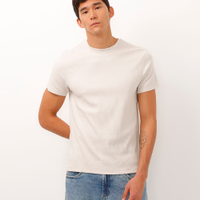 Camiseta de algodão manga curta texturizada off white