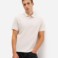 Polo básica masculina manga curta bege