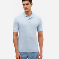 Polo básica manga curta azul