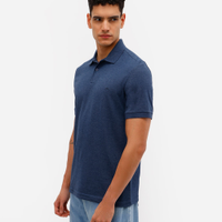 Polo básica manga curta - azul mesclado