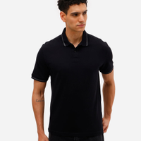 Polo básica tradicional piquet preta