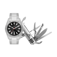 Relógio orient mbss1464-ka3tp1sx analógico com calendário prateado