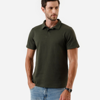 Polo comfort masculina de algodão manga curta verde