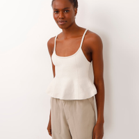 Regata de tricot peplum off white