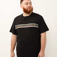 Camiseta de algodão plus size estampada manga curta preta