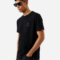 Camiseta masculina de algodão manga curta coqueiro preta