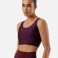 Top alongado com bojo removível esportivo roxo