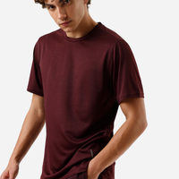 Camiseta masculina quadriculada esportiva vinho
