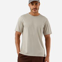 Camiseta masculina quadriculada esportiva bege